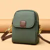 Bolso de Piel de Vaca de Primera Capa para Mujer Bolso para Teléfono Móvil Bolso Cruzado de Cuero Genuino para Mujer 2023 Nuevo Moda Multicompartimento Bolso Pequeño de Hombro Único Moderno
