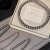 Collar de perlas gris plateado platino de cáñamo Shi Jia Zhen para mujer, cadena para suéter de temperamento de lujo ligero, cadena para el cuello con cierre magnético