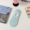 Calcetines finos de verano para mujer, calcetines invisibles tipo barco con suela de oso de dibujos animados, calcetines antideslizantes de silicona, calcetines de algodón transpirable de malla para mujer