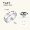 Anillo Minimalista y de Moda de Trébol de Cuatro Hojas con Moissanita, Media Banda, Plata de Ley S925, Dulce, Fresco, Personalidad, Estilo Fresco, Venta al por Mayor Transfronteriza