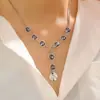 Collar y Pulsera de Acrílico Irregular con Colgante de Diamante Negro de Lujo Ligero Transfronterizo Europeo y Americano para Mujer Otoño e Invierno