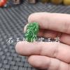 Pingente de jade com fivela verde frontal e traseira, jade verde espinafre, pulseira de furo duplo, colar, pingente de brincos, pingente de jade