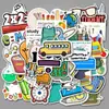 50 Piezas de Suministros Escolares Pegatinas de Graffiti Maleta Estuche para Equipaje Portátil Laptop Guitarra Pegatinas Impermeables Pegatinas