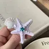 Novo Presilha de Cabelo Estrela do Mar Colorida Ultra Fada de Verão para Mulheres Franja Doce Presilha Lateral Estilo Férias Presilha Jacaré Grampo de Cabelo Acessórios de Cabelo