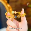 Loja de ouro com o mesmo método antigo de dança de borboleta de seda de ouro de areia queimando pulseira de borboleta de esmalte azul pulseira vintage para presente de namorada