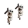Novo Produto Transfronteiriço: Conjunto de Dois Enfeites Pendentes de Caveira para Halloween, Vasos de Flores de Jardim Externo, Decorações de Resina para Mesa de Varanda