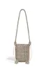 Bolso Cruzado de Mujer Único y Elegante con Nudo de Molino Calado Tejido con Cierre de Cordón, Bolso Cubo, Estilo Vacacional, Versátil Casual