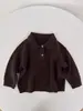 Suéteres de Primavera e Outono para Meninos e Meninas 2026 Malha com Gola Polo para Crianças de Tamanho Pequeno e Médio Roupa Base para Bebê Outono Inicial Bebê