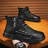7736 Botas Retro Martin Superficie de Cuero Ropa de Trabajo Británica Zapatos de Moda Tendencia de Moda Zapatos Casuales para Motocicleta Zapatos para Hombre