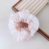Vintage Double Lace Plaid Hair Rope Fresh Girl Cherry Sweet Large Gut Hair Ring Fashion Internet Celebrity Hair Accessories