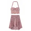 Atacado Fábrica de Roupas Femininas Transfronteiriça 2026 Primavera Nova Moda Europeia e Americana Sexy Estampada Top Halter Saia