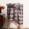 Chal grande cálido estilo bohemio étnico para vacaciones de viaje, capa decorativa para viajar, bufanda larga con flecos