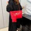 Bolso Tote de Gran Capacidad Simple para Mujer de Moda Bolso de Mano Rombo Cadena Casual Bolso de Hombro de Todas las Combinaciones de Moda