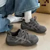 Zapatillas de Entrenamiento Alemanas Retro de Suela Gruesa para Mujer Modelo Nuevo 2026 Malla Gris Transpirables Casuales Zapatillas Versátiles que Aumentan la Altura Zapatos para Senderismo