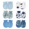 Comercio exterior Guantes de color liso europeos y americanos para recién nacidos Refuerzo elástico Guantes faciales antiarañazos Guantes elásticos para bebés 0-1 años