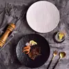 Plato redondo poco profundo creativo estilo japonés, material de PE de alta calidad, adecuado para uso doméstico, para filete, pasta y cocina occidental, utensilio de cocina elegante