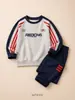 Conjunto de otoño para niño 2026 nuevo estilo, pantalones y sudadera elegantes para niños pequeños, conjunto de dos piezas para primavera y otoño para niños