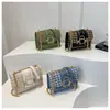Bolsa Quadrada Pequena com Corrente Nova Textura Lã Feminina Bolsa Pequena Tecida Estilo Feminino Estilo Coreano Primavera e Verão 2024 Retro