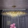 Lámpara de Araña de Cristal de Lujo Ligero Rama Italiana Biónica de Aluminio Sala de Estar Atmosférica Dormitorio Estilo Francés Europeo Gota de Agua Diseñador