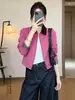 Chaqueta corta estilo workwear para mujeres petite, nueva colección de otoño, chaqueta elegante con solapas, moderna y estiliza, top versátil
