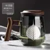 Taza de té de vidrio de borosilicato resistente a altas temperaturas, taza de separación de té, taza con filtro, taza de separación de té de oficina