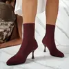 Meias elásticas femininas transfronteiriças europeias e americanas 2026 bico fino mola tamanho grande botas de moda, novos estilos transfronteiriços europeus e americanos, atacado de alta qualidade tamanho grande
