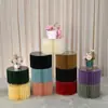 Venta al por mayor de fábrica Nuevos Accesorios para Bodas Plegable Mesa de Postres Cilíndrica Papel Columna Romana Adornos Guía de Carretera Fiesta de Cumpleaños