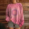 Cruzamento da Fronteira Primavera e Outono Novo Impressão Digital 3D Casual Urbano Estilo Europeu e Americano Gola Redonda Moletom Pulôver Fábrica de Origem