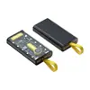 Carregador portátil com luz noturna 66W super rápido 1/20000 mA universal para celular transparente super grande capacidade power bank