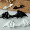 Cuero PU Felpa Grabado Alas de Murciélago Diablo Material Hecho a Mano DIY Decoración Lolita Accesorios de Abanico de Soporte