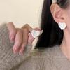 Pendientes marrones de amor avanzado para otoño e invierno, pendientes franceses con forma de corazón para niña, pendientes elegantes de viento frío.