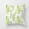 Nova Estampa de Plantas Decorativa Capa de Travesseiro Super Macia Capa Simples de Folha Verde para Encosto de Cadeira de Escritório