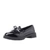 Cross-border plus size mocassins femininos primavera e outono 2024 novos sapatos de couro envernizado com laço mary jane sapatos casuais femininos