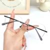 H5262 libro rojo pequeño popular simple montura de gafas sin montura artística retro gafas lisas moda polígono se puede equipar con miopía