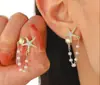 Brincos de Praia Transfronteiriços Europeus e Americanos, Brincos Criativos Novos de Estrela-do-Mar, Pingentes de Estrela-do-Mar com Pérolas, Joias Personalizadas de Alto Padrão