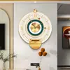Reloj de Pared Artístico de Lujo Moderno, Instalación sin Taladro, Decoración de Reloj para Sala de Estar, Reloj de Pared Silencioso de Gama Alta, Elegante Reloj de Pared