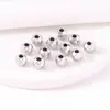 Contas Laser de Aço Inoxidável, Contas com Furo Passante, Contas para Pulseira 18K Galvanizadas a Vácuo, Contas Espaçadoras de Aço Titânio, Contas Disco, Acessórios para Joias DIY