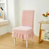 Funda de silla de felpa, adecuada para todas las estaciones, funda elástica para taburete, diseño moderno y simple con respaldo integrado, funda de silla para el hogar de color liso
