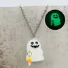 Aretes de Halloween Fantasma Luminoso 3D Calabaza Dulce de Maíz Colgante Collar Joyería de Halloween