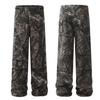 C778-Estilo Nuevo Otoño e Invierno para Hombres y Mujeres Retro Americano Moderno Gama Alta Diseño de Hoja de Arce Color Sólido Ropa de Trabajo Pantalones Casuales