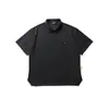 Camisa Polo Retro de Manga Curta com Lapela de Bolso Estilo Japonês Nanxia para Homens, Top Versátil Casual Fresco e Solto para Casais
