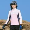 Roupa Outdoor de Secagem Rápida Feminina Camiseta de Manga Comprida Esportiva Absorvente de Suor Respirável Elástica Slim Corrida Caminhada Top de Malha de Secagem Rápida