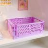 Cesta de Armazenamento de Plástico Dobrável Ins Cor Macaron Acabamento de Mesa Fita Adesiva Papelaria Cesta de Armazenamento para Cuidados com a Pele