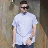 Camisa de Manga Corta Ligera de Color Claro Nueva Talla Grande para Hombre Talla Grande Delgado Manga Media Camisa para Hombre Gordo