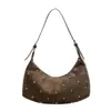 Bolso nuevo para mujer con tachuelas de lunares, bolso de moda para el antebrazo con remaches, bolso de hombro y cruzado popular de gran capacidad