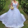 Vestido de Novia Amazon Nuevo Vestido Tutú Escote V Profundo Elegante Moda Espalda Descubierta Fotografía de Viaje Banquete Boda Talla Grande