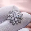Huajie ebay Novo Luxo Girassol Camada Dupla Zircônia Brincos Femininos Moda Feminina Cobre Brincos Acessórios