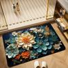 Alfombrillas de Baño con Flores Transfronterizas, Absorbentes de Agua, Antideslizantes, Alfombrillas de Piso de Diatomeas para Puerta de Inodoro, Alfombrillas de Piso Domésticas Resistentes a las Manchas