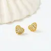 [Conjunto] Colar Coração de Moda Transfronteiriço para Mulheres, Microincrustado com Diamantes, Corrente para Clavícula de Aço Titânio com Zircônia, Pingente Versátil em Formato de Coração