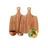 Tabla de Cortar de Madera de Acacia Transfronteriza Tabla de Queso de Madera Maciza Tabla de Frutas para Exteriores Tabla de Madera Portátil para Camping Tabla de Madera para Embutidos